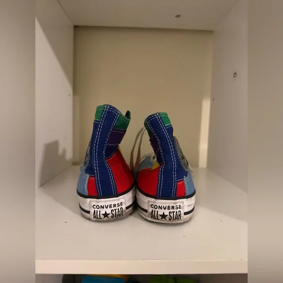 Converse Patchwork High-Top Sneakers Women’s size 7 Men’s size 5 Multicolor - Picture 4 of 5